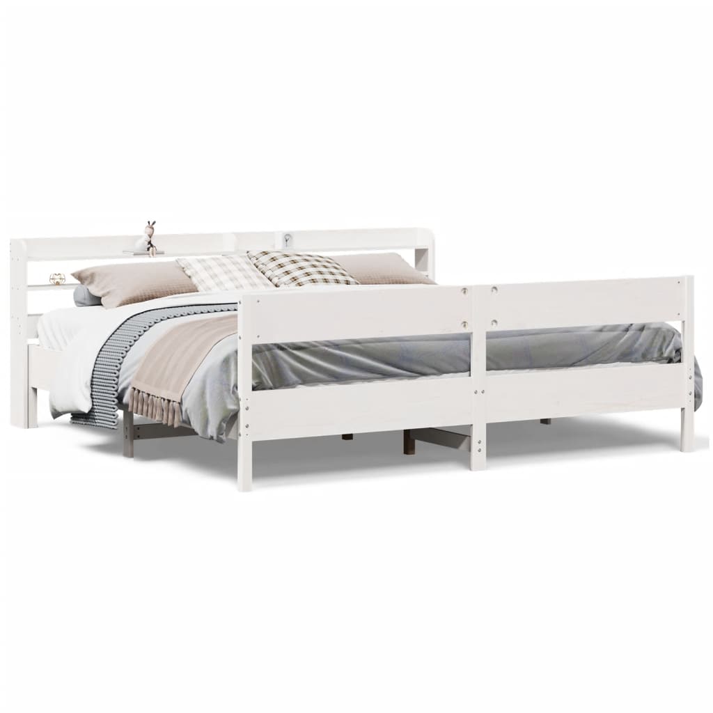 vidaXL Letto senza Materasso Bianco 180x200 cm Legno Massello di Pino