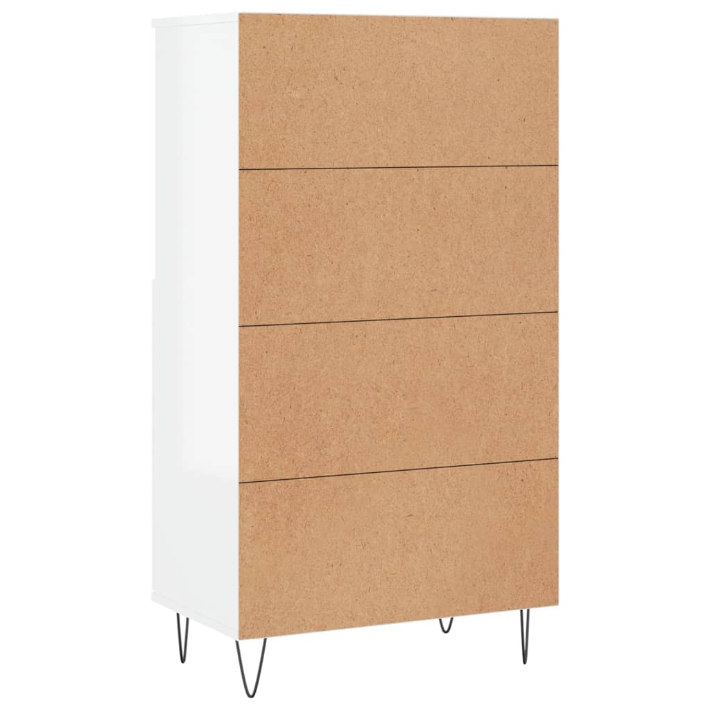 vidaXL Credenza Bianco Lucido 60x36x110 cm in Legno Multistrato