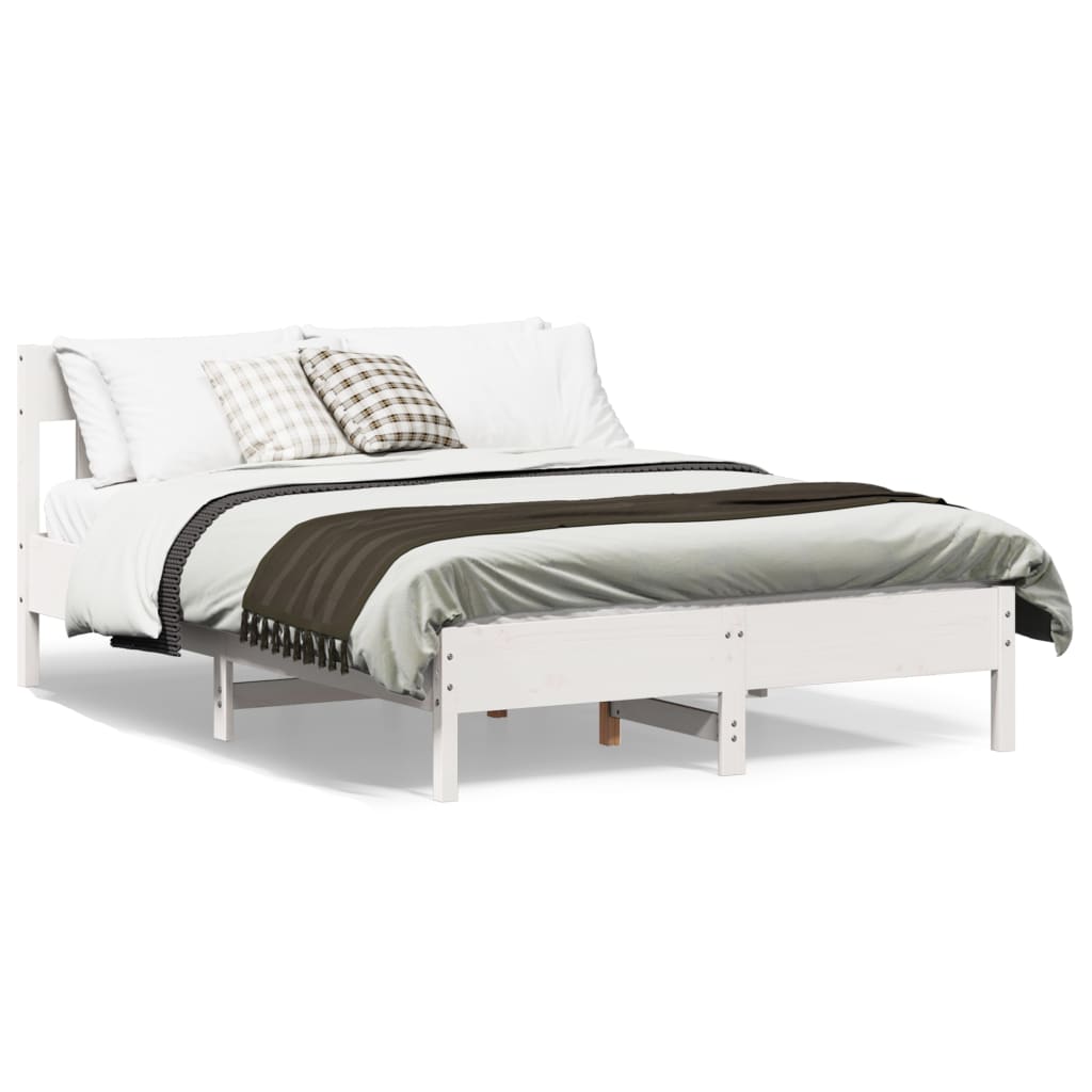 vidaXL Letto senza Materasso Bianco 120x190 cm Legno Massello di Pino