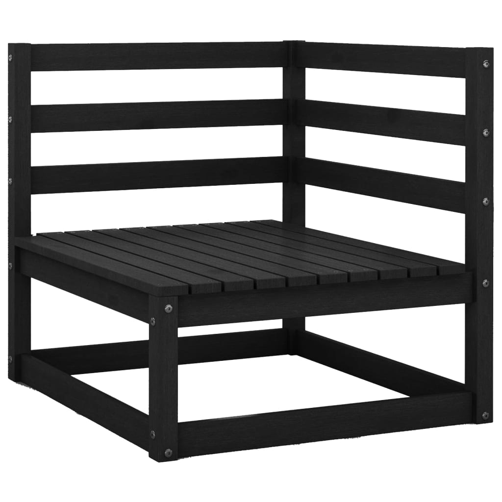 vidaXL Set Divani da Giardino 10 pz Nero in Legno Massello di Pino